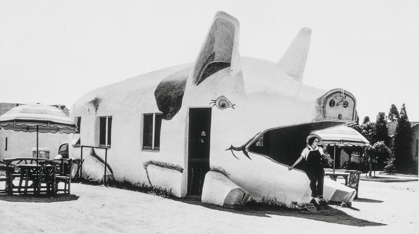 Bietet garantiert keine koscheren Speisen an: Das Pig Café an der Ecke von La Brea and Rosewood Avenue im Jahre 1934.