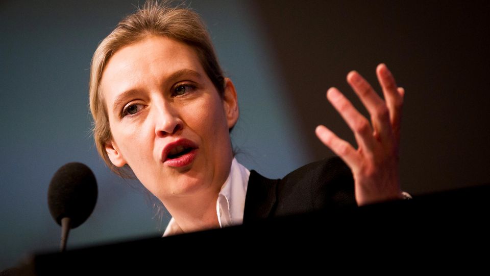Alice Weidel, Fraktionsvorsitzende der AfD im Bundestag Alice Weidel, Fraktionsvorsitzende der AfD im Bundestag, gestikuliert beim Sprechen