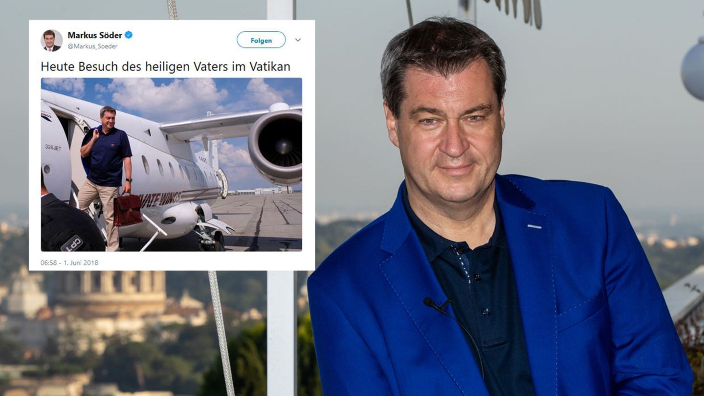 Markus Söder, Ministerpräsident von Bayern, vor der Kulisse von Rom