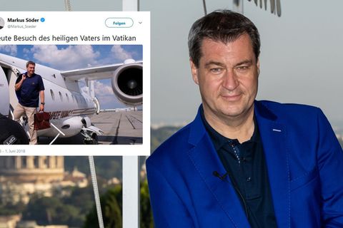 Markus Söder, Ministerpräsident von Bayern, vor der Kulisse von Rom