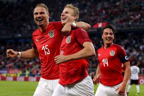 Österreich feiert den zwischenzeitlichen Ausgleich im Freundschaftsspiel gegen Deutschland