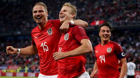 Österreich feiert den zwischenzeitlichen Ausgleich im Freundschaftsspiel gegen Deutschland