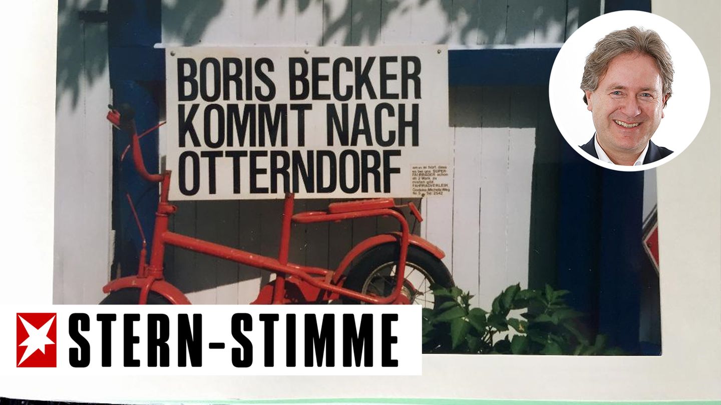 Nach dem Wimbledonsieg versuchte auch Frank Behrendts Fahrradverleih ein bisschen von Boris Beckers Popularität zu profitieren