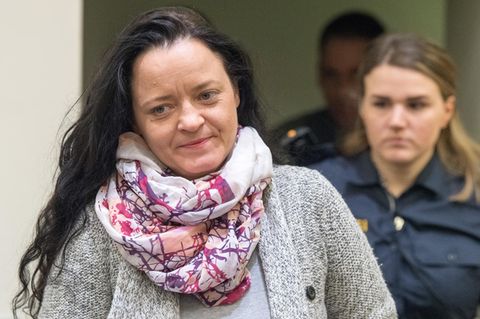 Beate Zschäpe im Gerichtssaal des Oberlandesgerichts in München