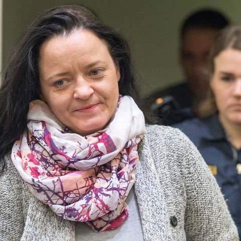 Beate Zschäpe im Gerichtssaal des Oberlandesgerichts in München
