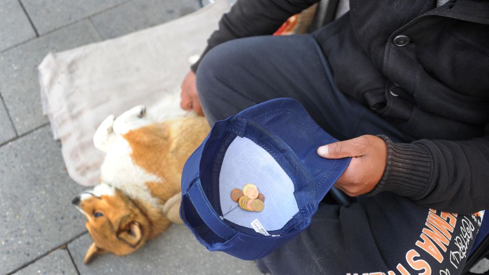 Obdachloser mit Hund