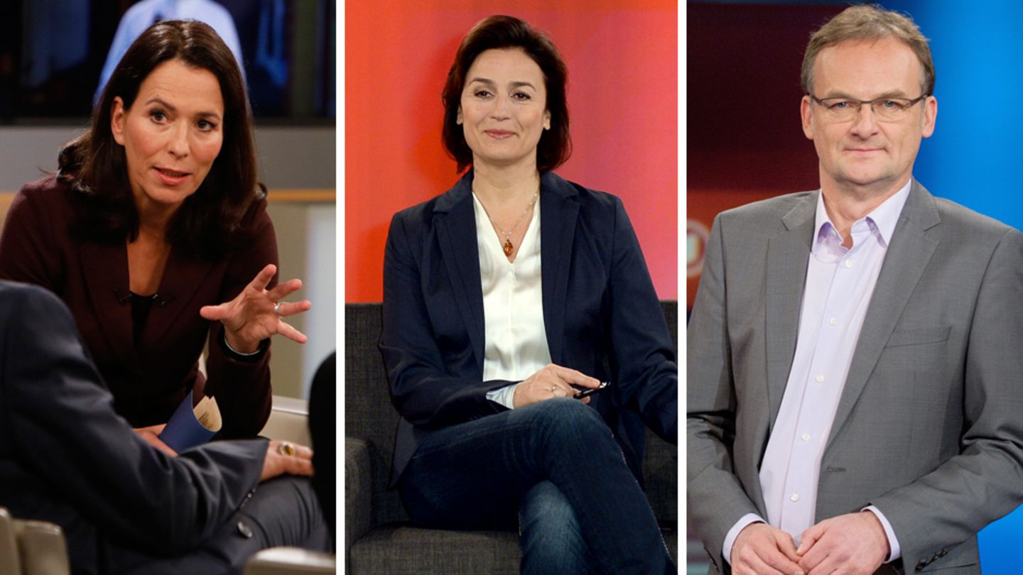 Die Talkshow-Moderatoren Anne Will (l.), Sandra Maischberger und Frank Plasberg