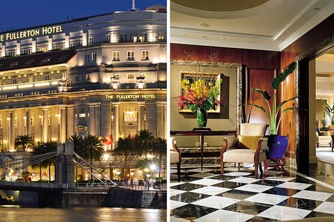 The Fullerton Hotel Singapore und eine Suite im Shangri-La Hotels Singapore