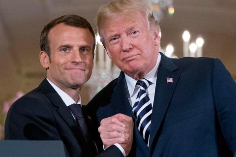 der französische Präsident Emmanuel Macron (l.) und US-Präsident Donald Trump