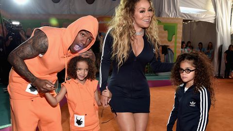 Nick Cannon und Mariah Carey mit ihren Kindern Moroccan und Monroe (r.)