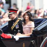 Die 36-Jährige trug eine hellrosa Robe der US-Designerin Carolina Herrera sowie einen farblich passenden Hut. Dass Meghan in dem Outfit ihre nackten Schultern zeigte, ist für ein Mitglied der Königsfamilie eher unpassend.