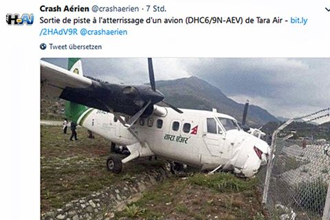 Die verunglückte Twin Otter von Tara Air in nepal