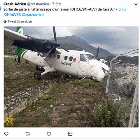 Die verunglückte Twin Otter von Tara Air in nepal