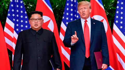 US-Präsident Donald Trump (r.) mit Nordkoreas Diktator Kim Jong Un