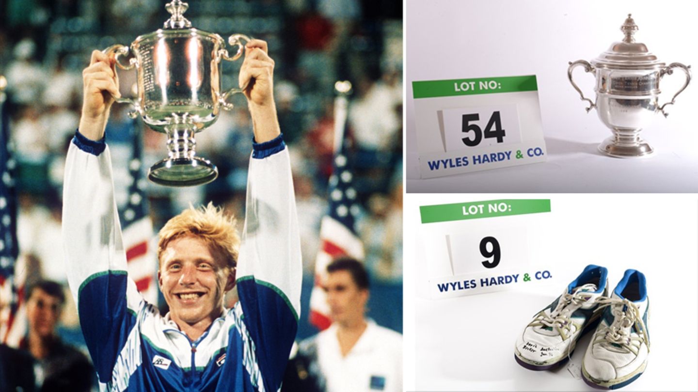 Boris Beckers US-Open-Trophäe wird ebenso versteigert wie Schuhe und andere Andenken