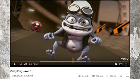 Screenshot aus dem Video "Crazy Frog - Axel F" auf Youtube
