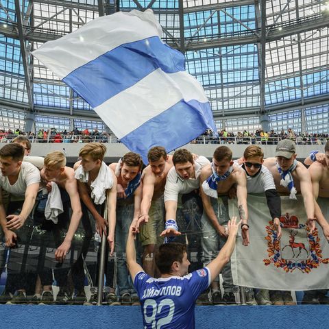 Russland: Während des Spiels zur Eröffnung des neuen Fussballstadions in Nischnij Nowgorod.