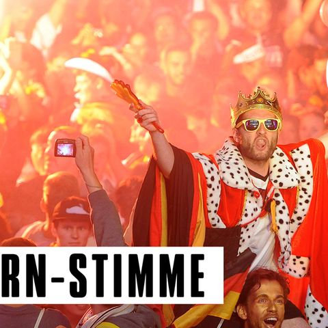 Jubelnde Fans während der WM 2014 am Brandenburger Tor
