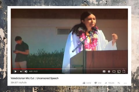 Lulabel Seitz bei ihrem Highschool-Abschluss