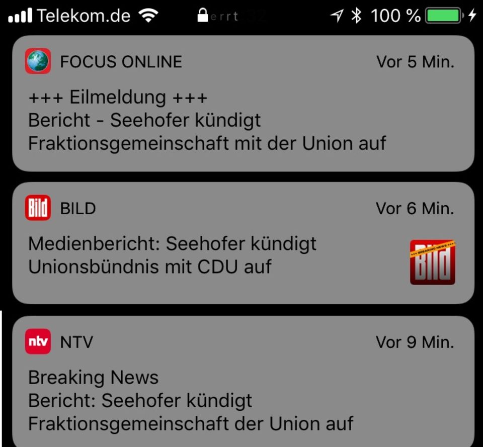 Die Eilmeldung sorgte für Aufregung Die Eilmeldung sorgte für Aufregung