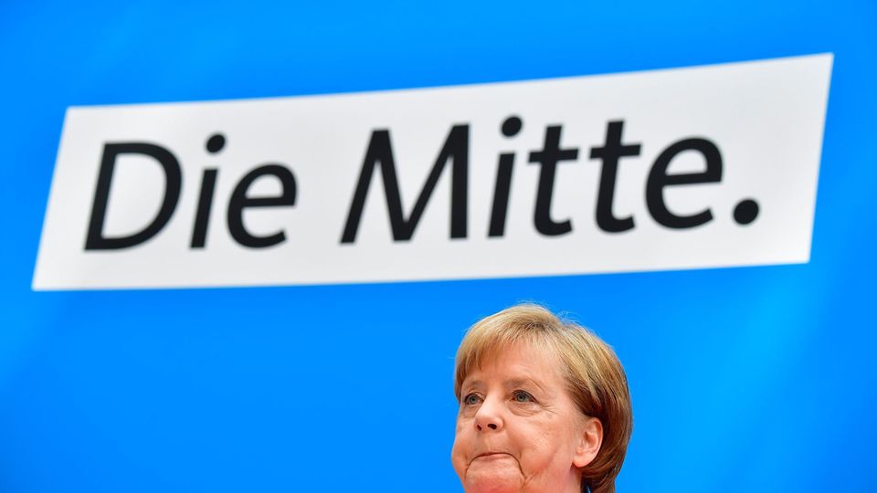 Bundeskanzlerin Angela Merkel (CDU) auf der Pressekonferenz in Berlin