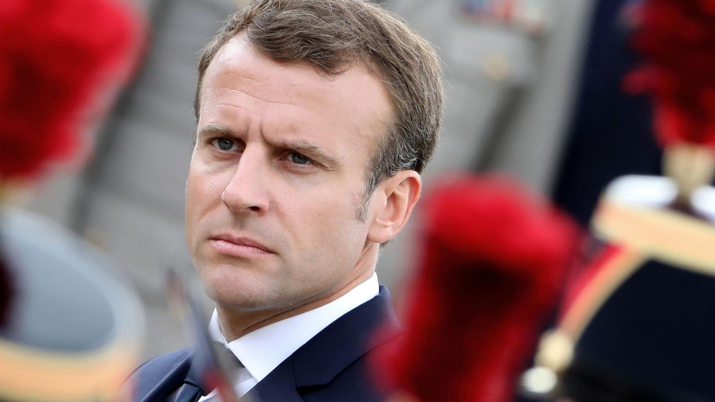 Frankreichs Präsident Emmanuel Macron während einer Gedenkzeremonie für Charles de Gaulle