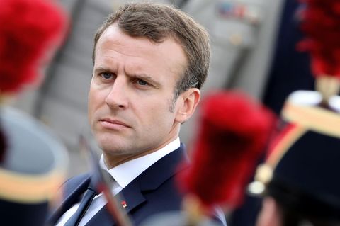 Frankreichs Präsident Emmanuel Macron während einer Gedenkzeremonie für Charles de Gaulle