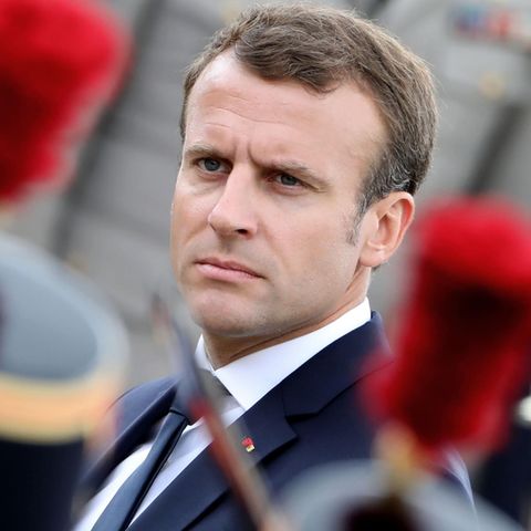 Frankreichs Präsident Emmanuel Macron während einer Gedenkzeremonie für Charles de Gaulle