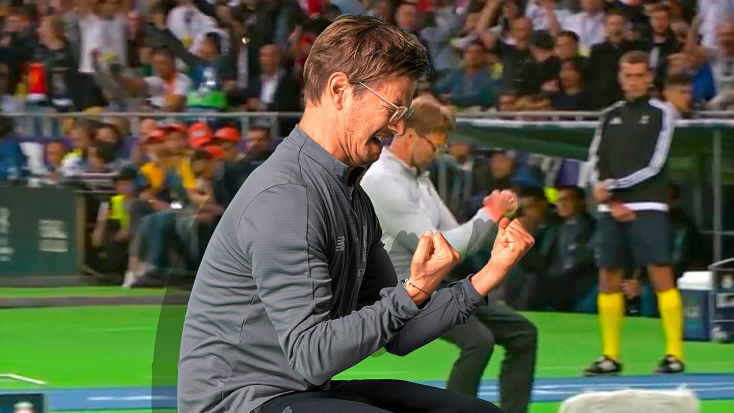 Jubel, die zweite: Nach den Box-Moves folgt eine eher tänzerische Sequenz aus Klopps Repertoire.