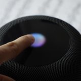 Drückt man auf das Touchdisplay auf der Oberseite, leuchtet ein bunter Kreis auf - und Siri hört zu.