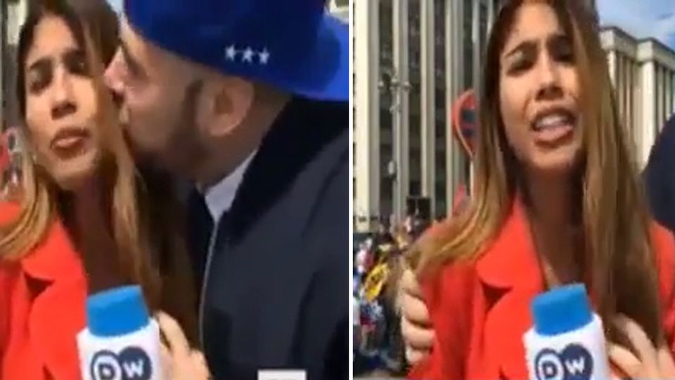 WM 2018: Deutsche-Welle-Reporterin wird vor laufender Kamera sexuell belästigt WM 2018: Deutsche-Welle-Reporterin wird vor laufender Kamera sexuell belästigt