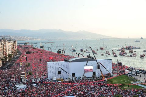 Wahlkampfveranstaltung des türkischen Präsidentschaftskandidaten Muharrem Ince Donnerstagabend in Izmir