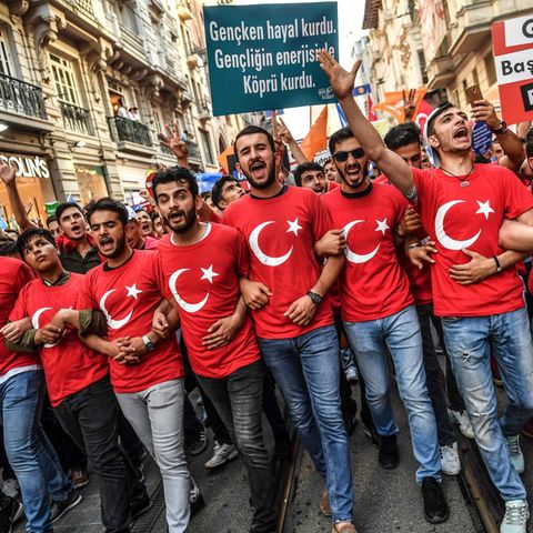Erdogan-Anhänger in Istanbul, Türkei