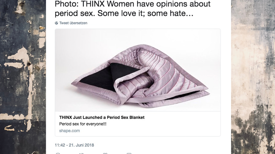 Menstruation: US-Label verkauft 325-Euro-Decke für Sex während der Periode