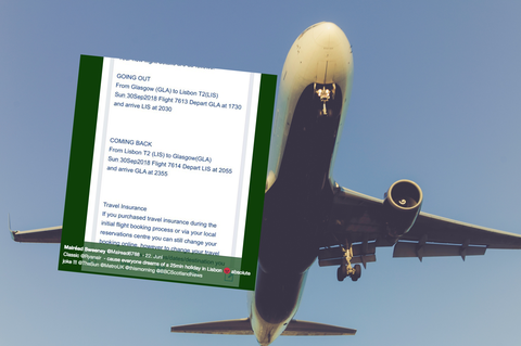 Ein Flugzeug und der Tweet einer Britin, die sich über Ryanair beschwert