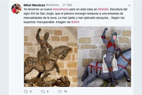 "Anschlag auf kulturelles Erbe": Restauration geht völlig schief: Heiligenfigur sieht aus wie ein schlechter Scherz
