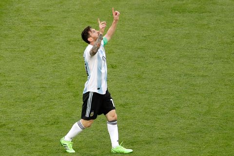 Lionel Messi nach seinem Tor zum 0:1 im WM-Spiel Argentiniens gegen Nigeria