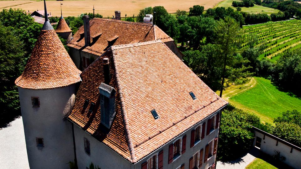 Das Schloss "Chateau de Bavois" in der Schweiz