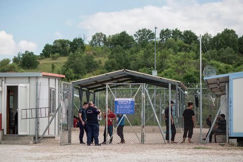 Das Erstaufnahmelager Fylakio bei Orestiada in Nordgriechenland an der Grenze zur Türkei