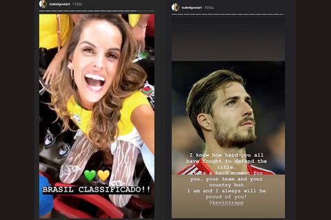 Izabel Goulart freut über das Weiterkommen der brasilianischen Mannschaft und findet tröstende Worte für ihren Freund Kevin Trapp