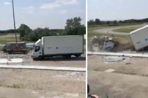 Schutz gegen Lkw-Anschläge: Diese Barriere zerlegt selbst 3,5-Tonnen-Lastwagen