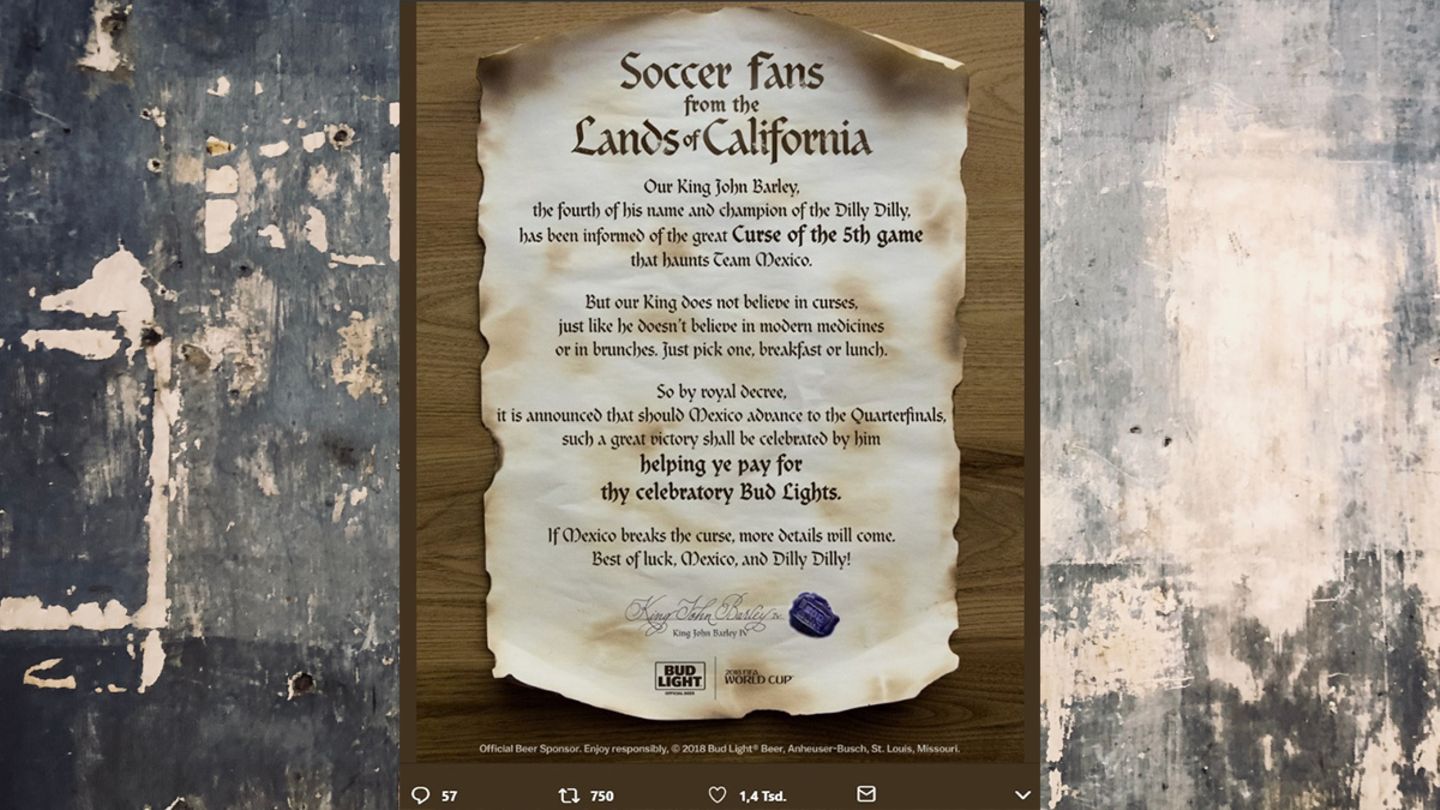 Angebranntes Papier mit der Überschrift "Fußballfans aus den Ländern Kaliforniens