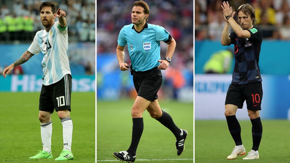Lionel Messi, Felix Brych und Luka Modric