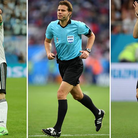Lionel Messi, Felix Brych und Luka Modric