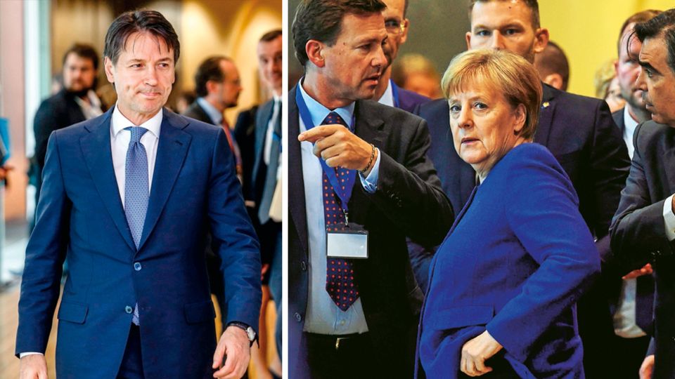 Bayern: In Brüssel warb Angela Merkel bei Deutschlands Nachbarn – unter ihnen Italiens Ministerpräsident Giuseppe Conte (l.) – für ein gemeinsames Vorgehen In Brüssel warb Angela Merkel bei Deutschlands Nachbarn – unter ihnen Italiens Ministerpräsident Giuseppe Conte (l.) – für ein gemeinsames Vorgehen