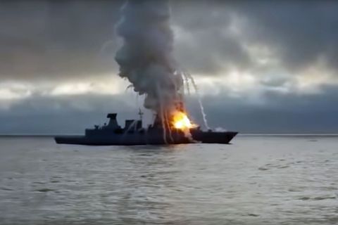 Die Explosion an Bord der "Sachsen"