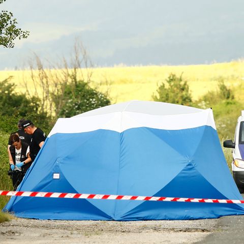 Polizisten am Fundort der Leiche von Sophia L., die seit zwei Wochen als vermisst galt