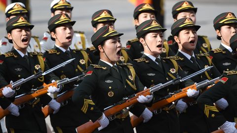 Ehrengarde der Volksarmee. China treibt die Modernisierung des Militärs mit Riesenschritten voran.