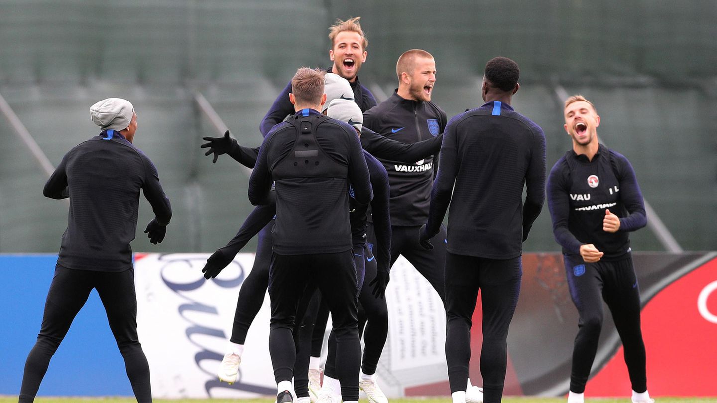 Englische Spieler beim Training