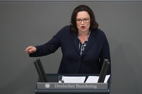 SPD-Partei- und Fraktionschefin Andrea Nahles